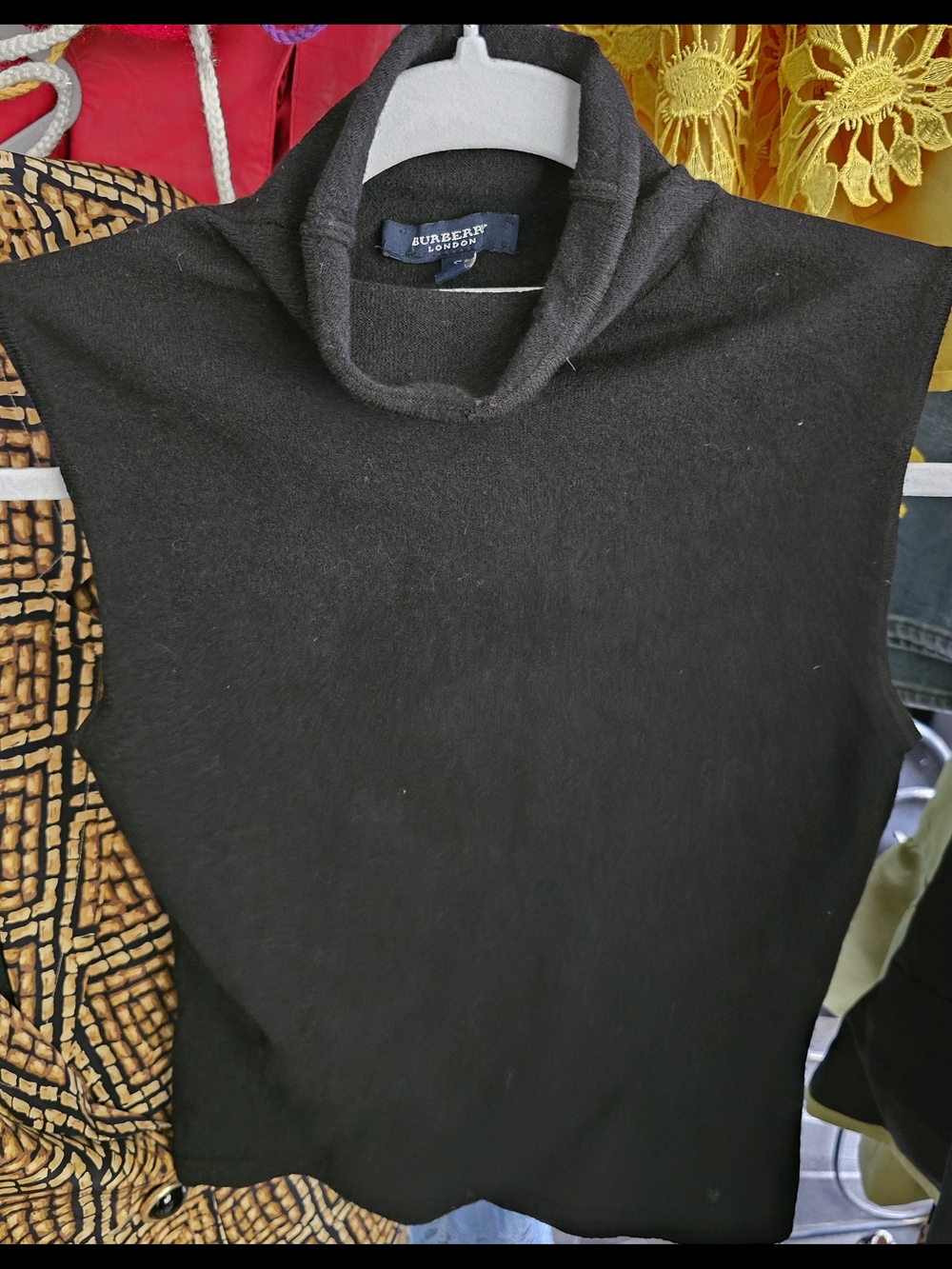 Burberry Black Sleeveless Turtleneck Top
